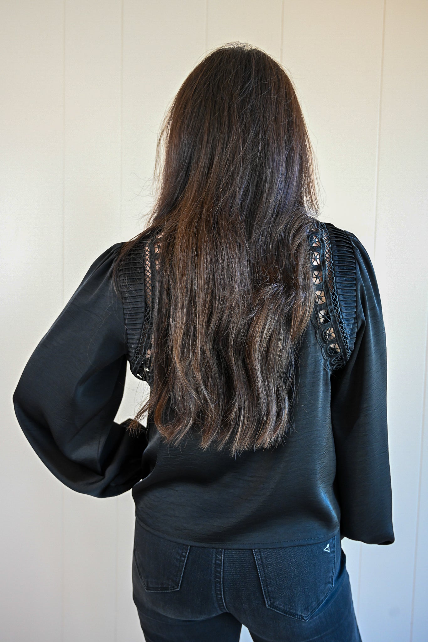 Spruce Avenue Embroidered Mock Neck Blouse