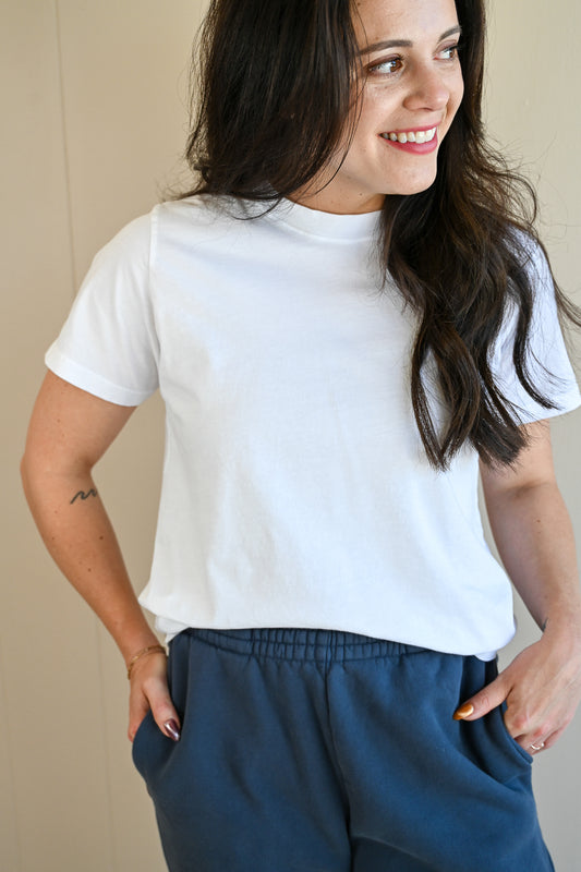 Wave Label Crew Neck - Cloud