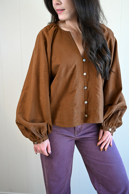 Acorn Court Button Front Blouse