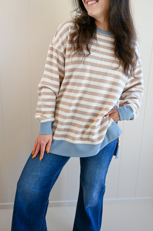 Forest Avenue Stripe Sweatshirt