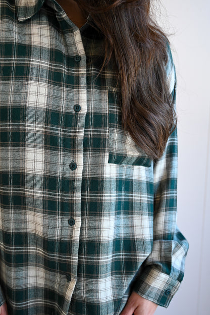 Lincoln Plaid Button-up Top - Cypress