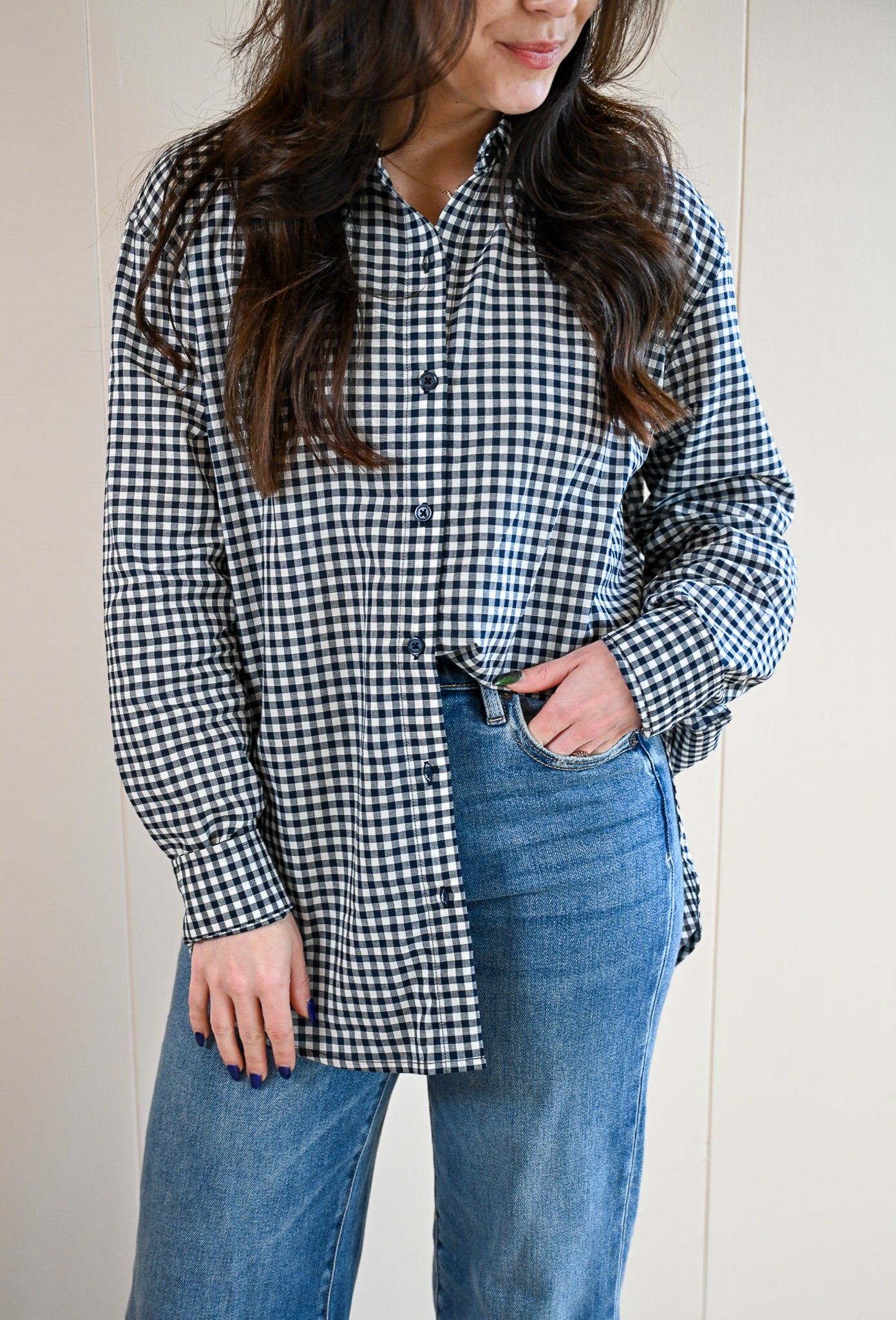 Sage Court Gingham Button Up