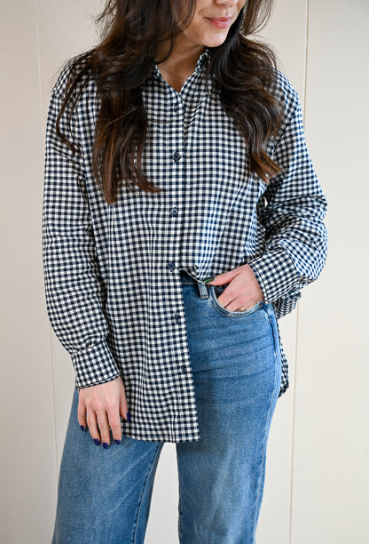 Sage Court Gingham Button Up
