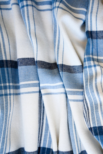 Lincoln Plaid Button-up Top - Cloud & Sea