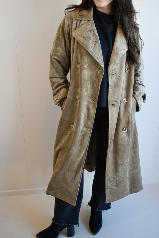Funston Avenue Suede Trench Coat