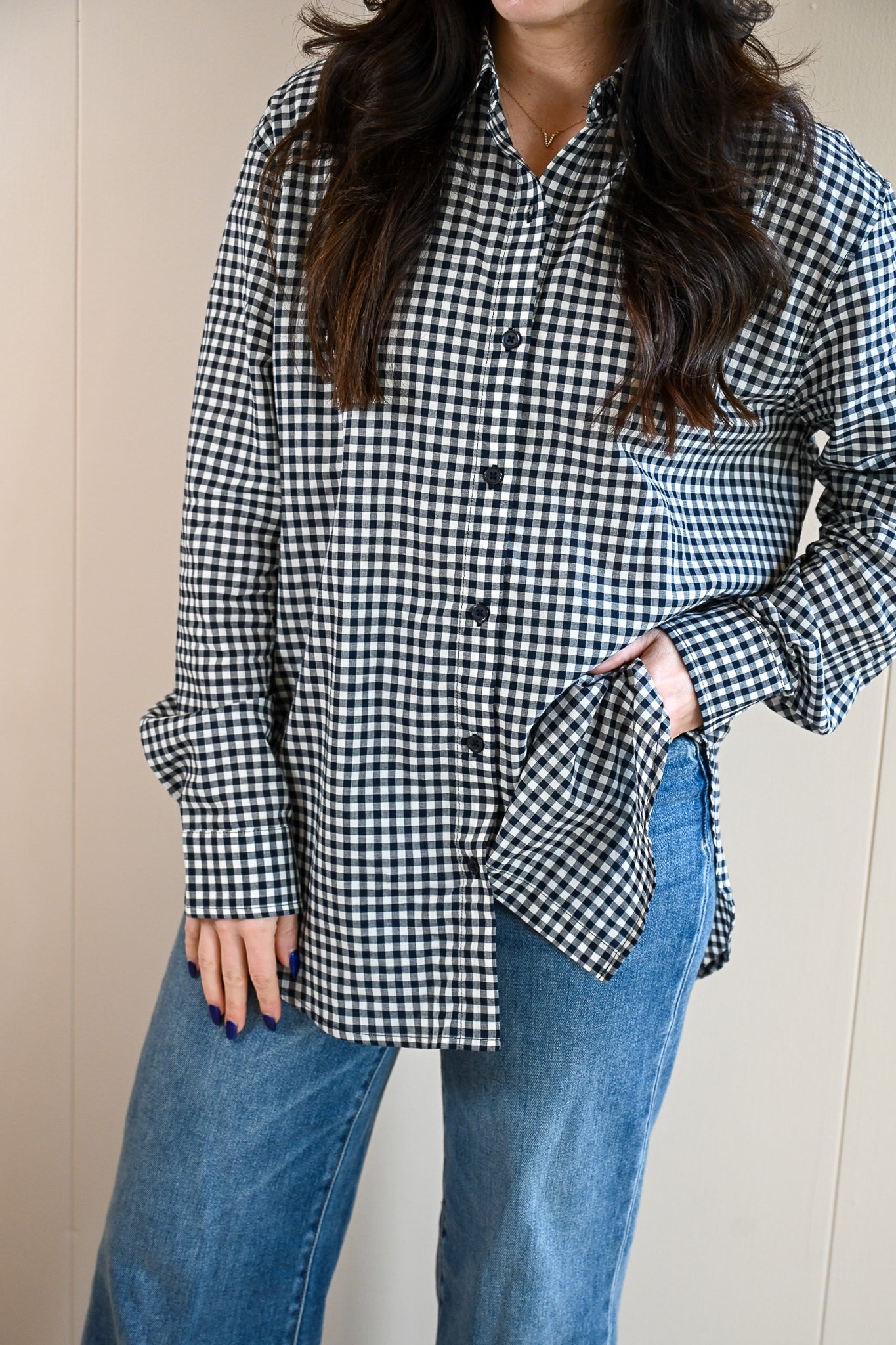 Sage Court Gingham Button Up