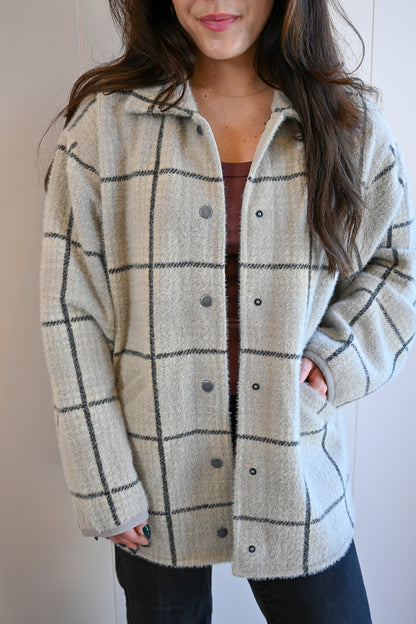 David Avenue Plaid Sweater Knit Jacket