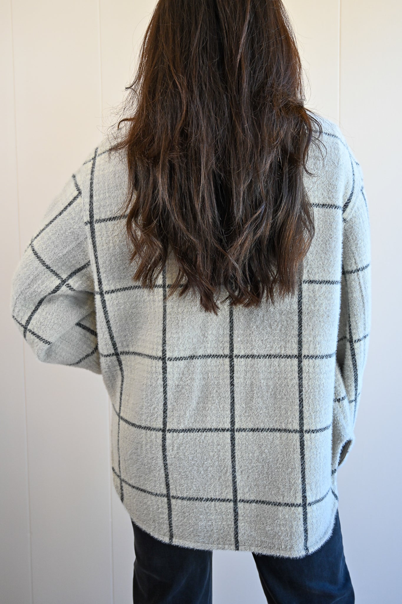 David Avenue Plaid Sweater Knit Jacket