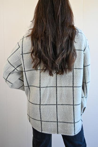 David Avenue Plaid Sweater Knit Jacket